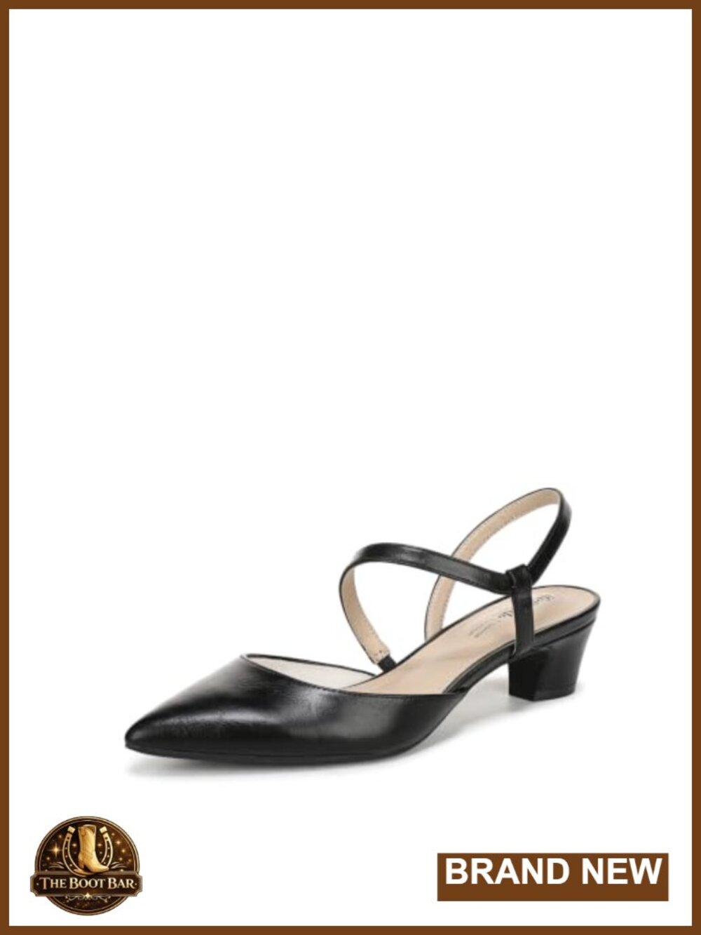 Women's Pointed Toe Slip-On Pump Crisscross Strap 1 5/8 Inch Heel